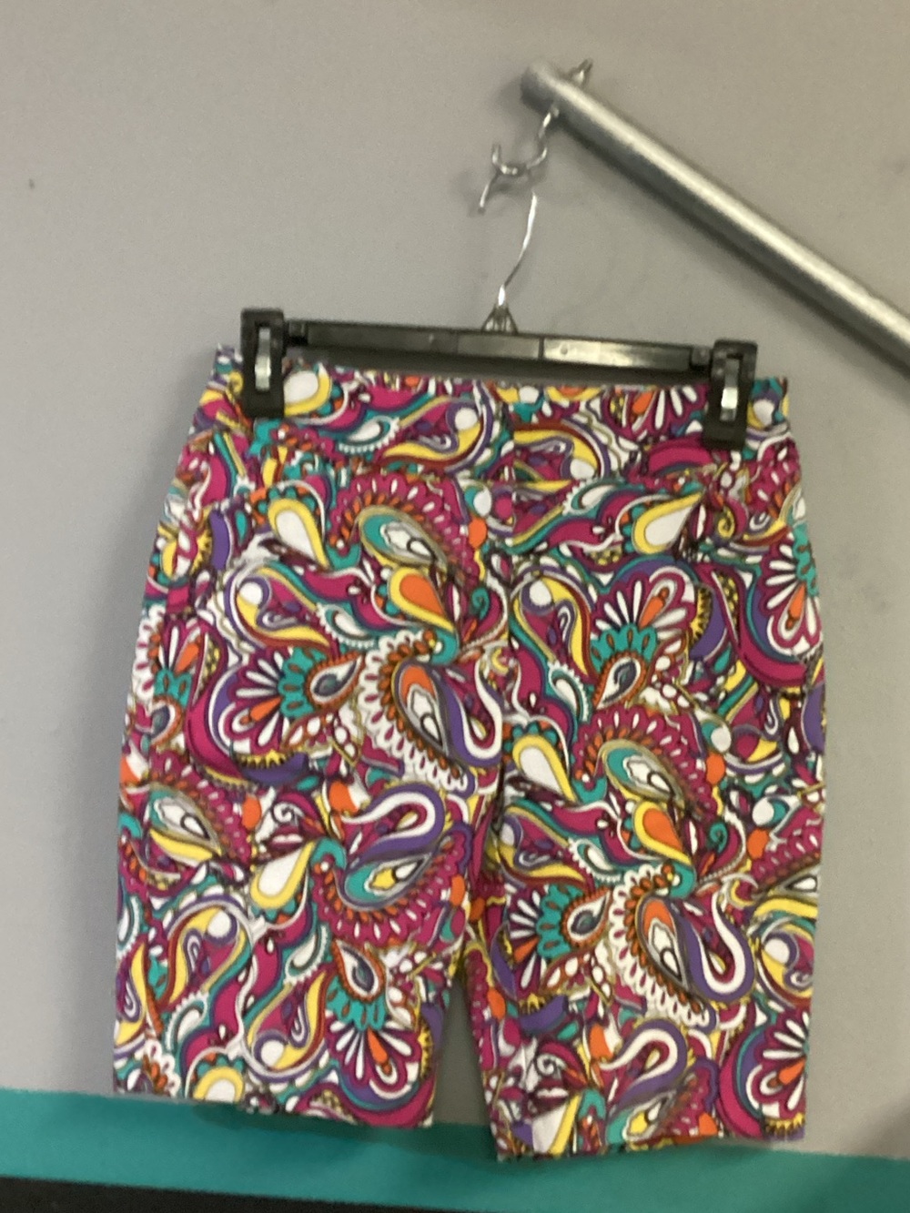 Paisley-Print Women's Shorts in Pink Multicolor